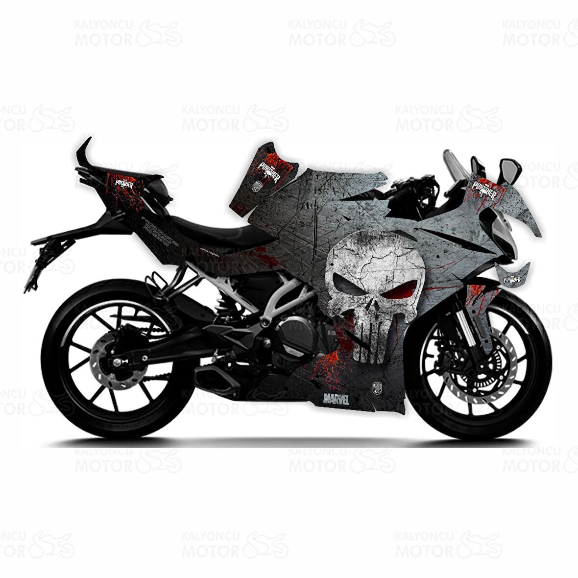 CF Moto 250 SR The Punisher Design Sticker Set - Kaplama