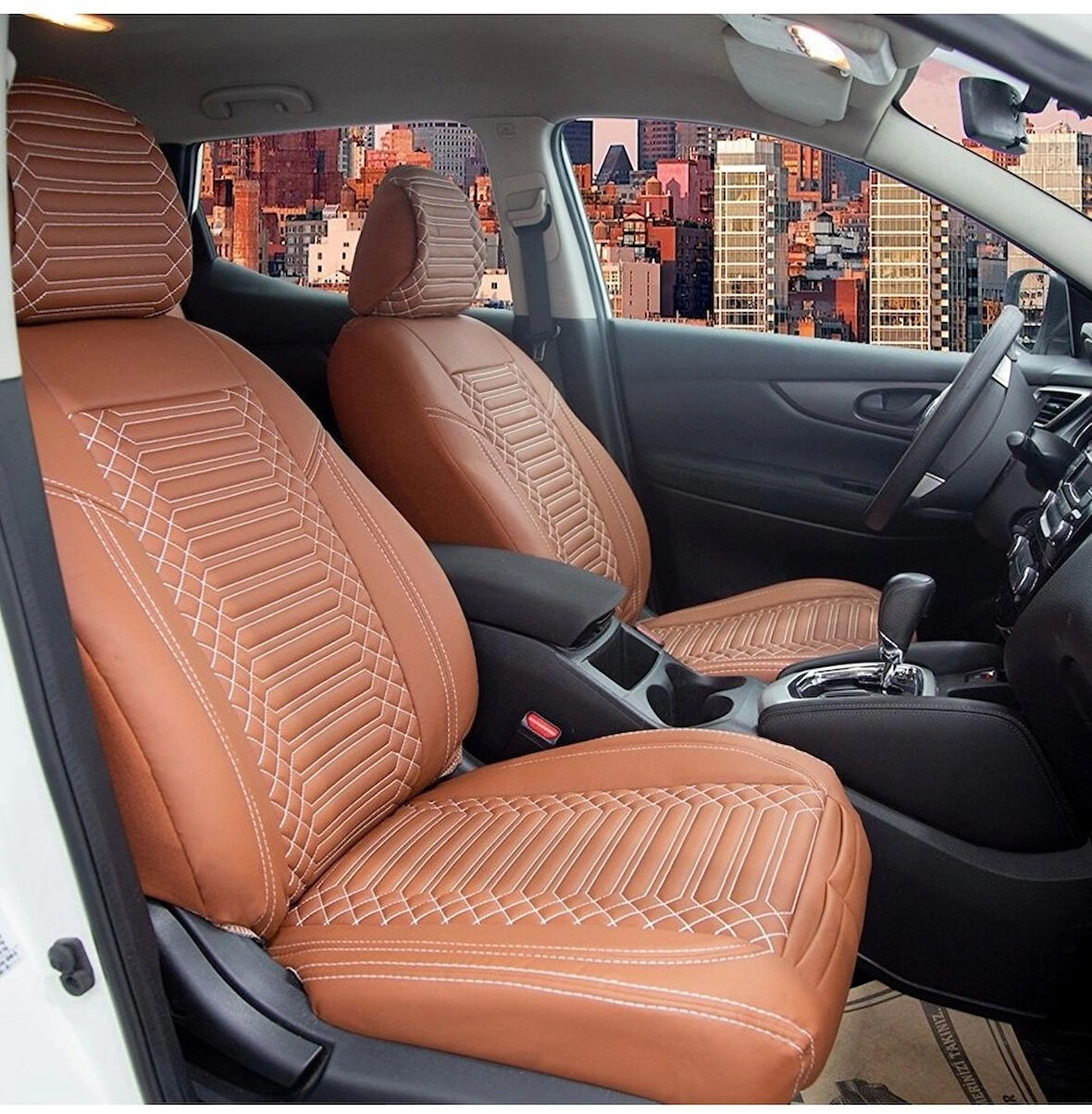 Ford Fcous Trend X Uyumlu Lüx Deri Oto Koltuk Kılıfı Ön Arka Takım Giydirme Model TARÇIN
