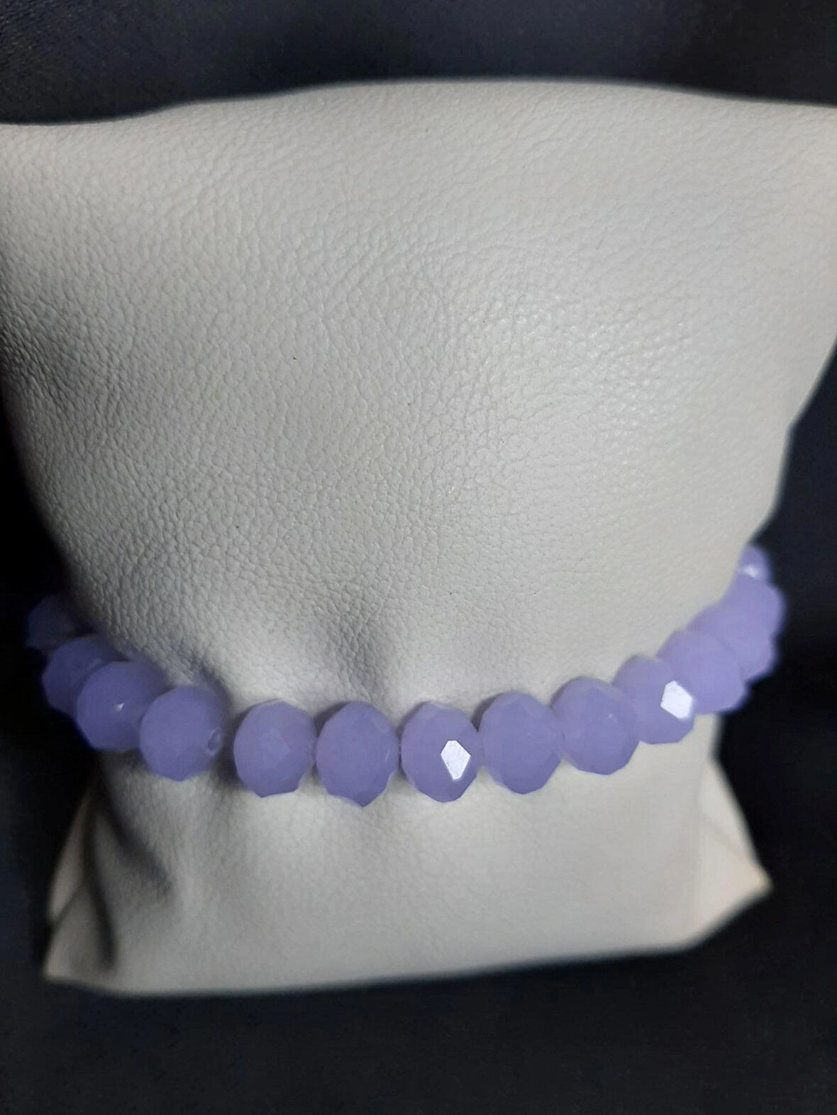 MRYart Pastel Lila Renk Parlak Kristal Cam Boncuk Bileklik