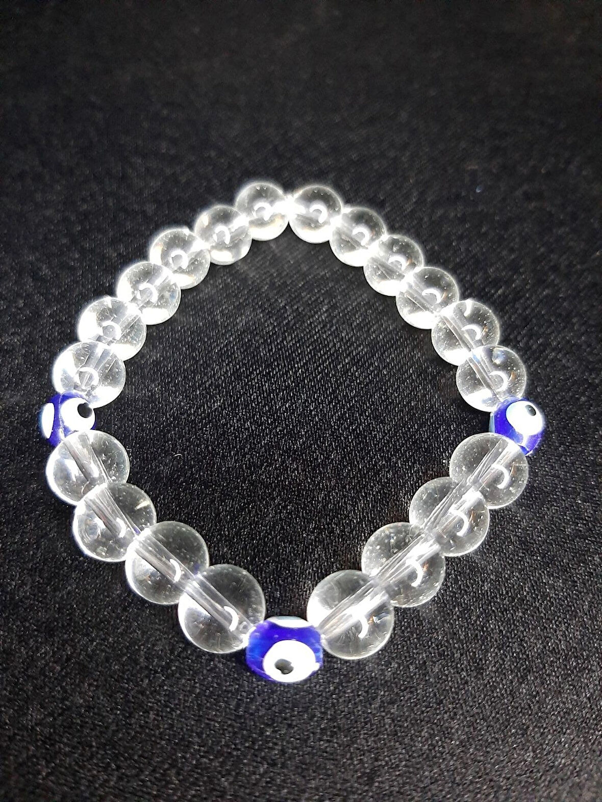 MRYart Şeffaf Boncuklu Elastik Nazar Boncuklu Bileklik - Unisex Takı