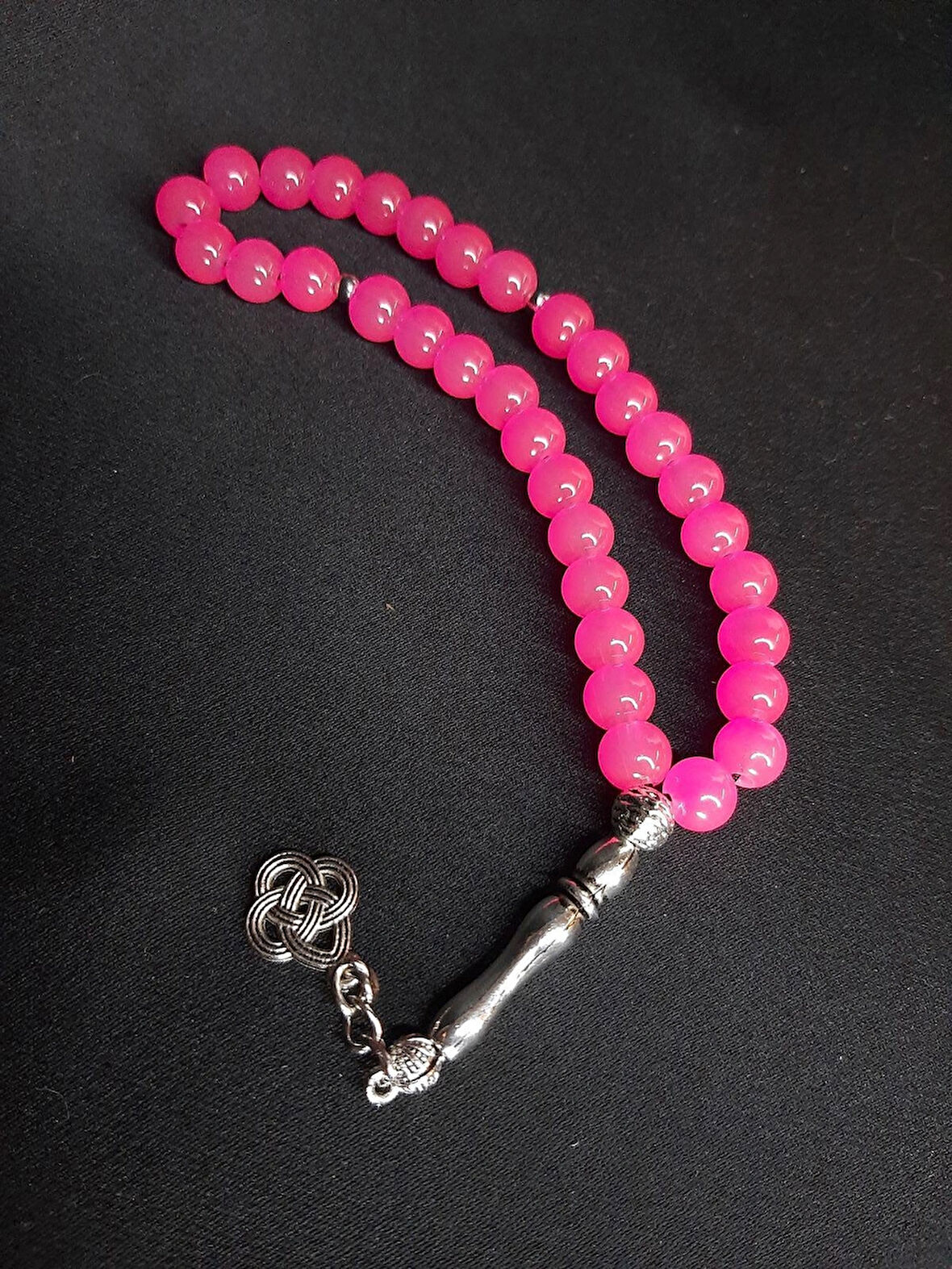 MRYart Pembe Cam Boncuk Tesbih