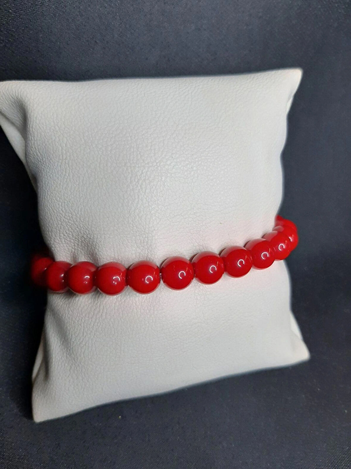 MRYart Kırmızı Cam Boncuk Bileklik Unisex