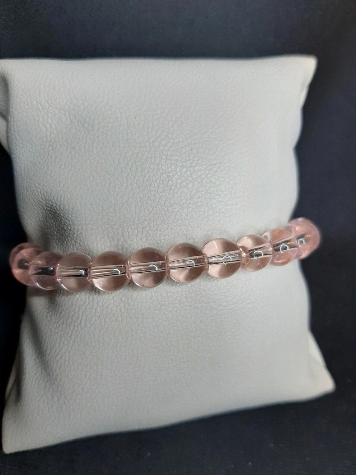 MRYart  Şeffaf Pembe Cam Boncuk Bileklik – Şık ve Zarif Tasarım Unisex