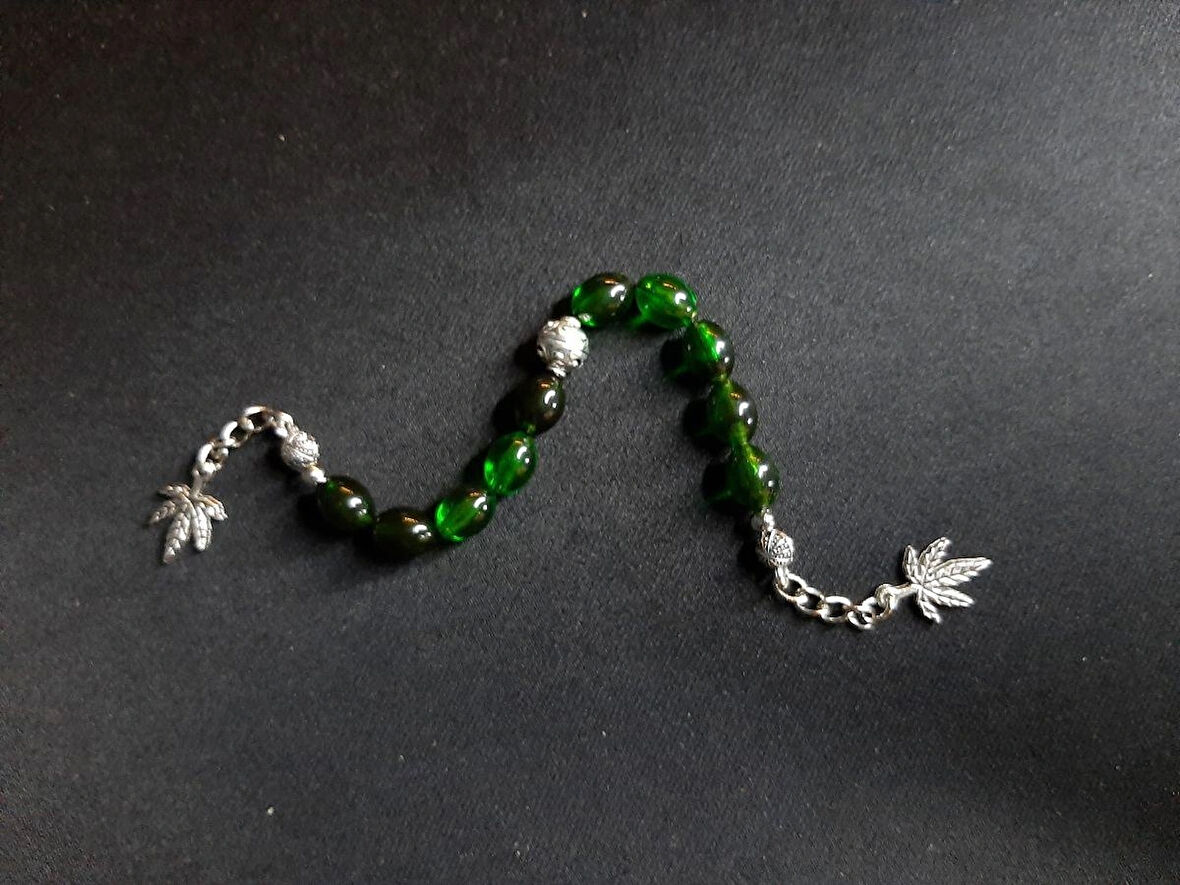 MRYart Toz Kehribar Zaza Tesbih Yeşil Siyah