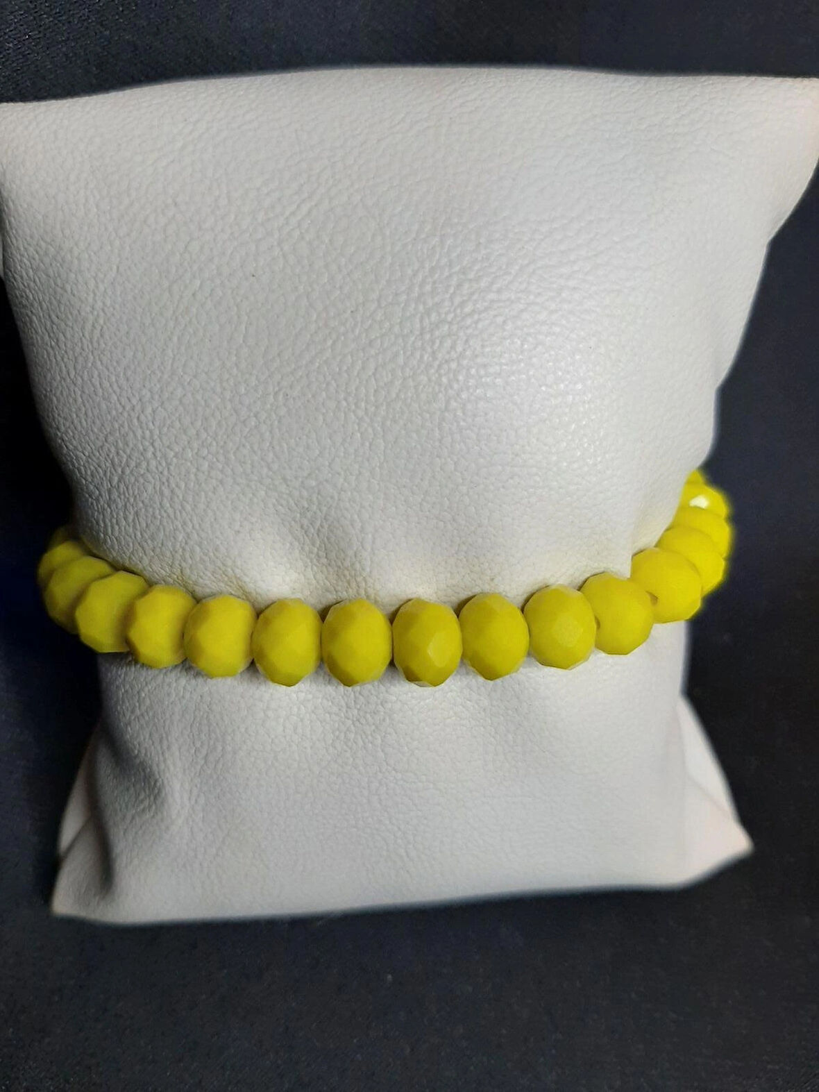 MRYart Neon Sarı Kristal Cam Boncuk Bileklik