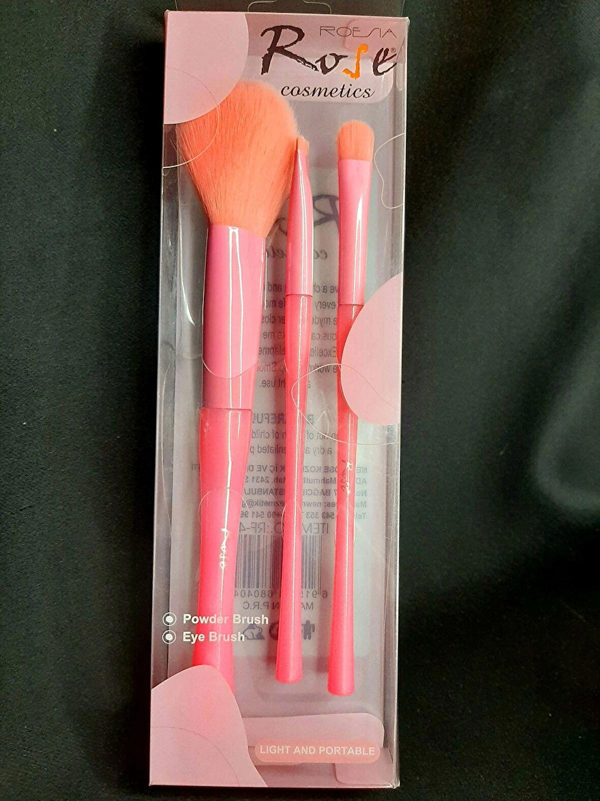 MRYart Rose Fuşya Renk Makyaj Fırçası 3lü