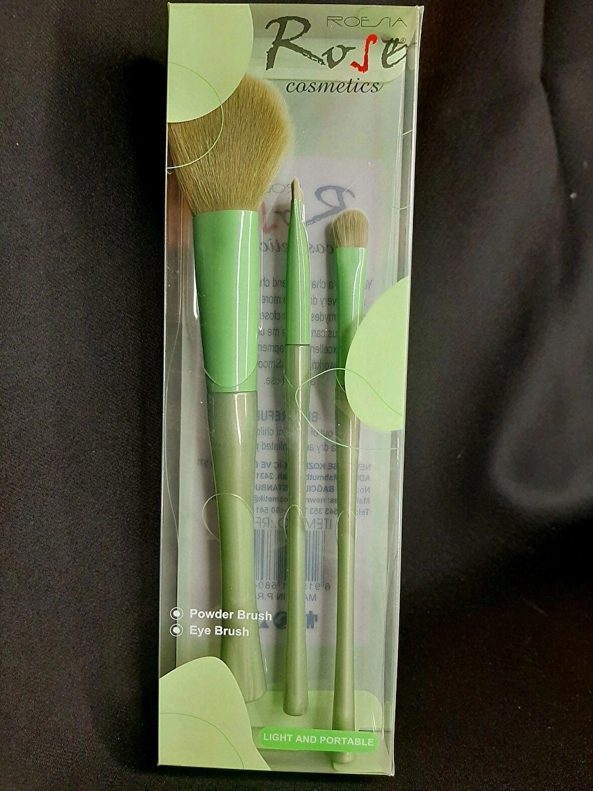 MRYart Rose Yeşil Makyaj Fırçası 3lü