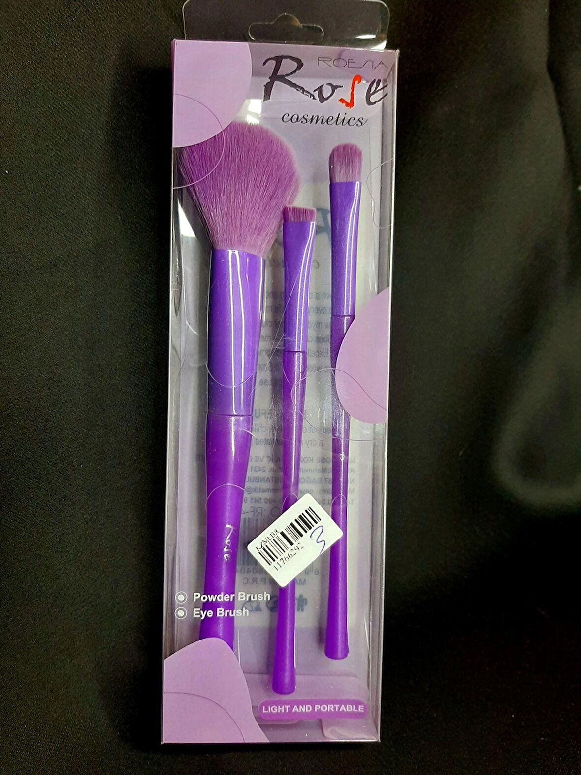 MRYart Rose Mor Renk Makyaj Fırçası 3lü