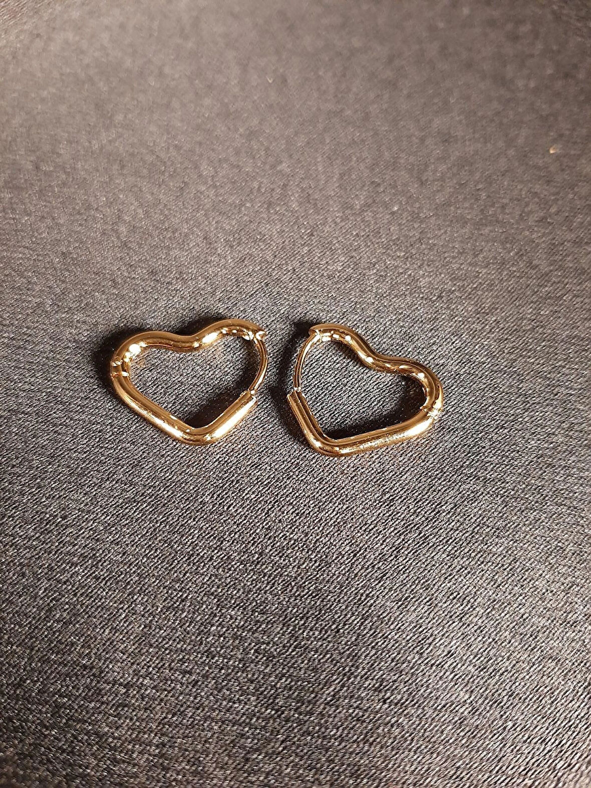 MRYart Altın Sarısı Kalp Çelik Küpe