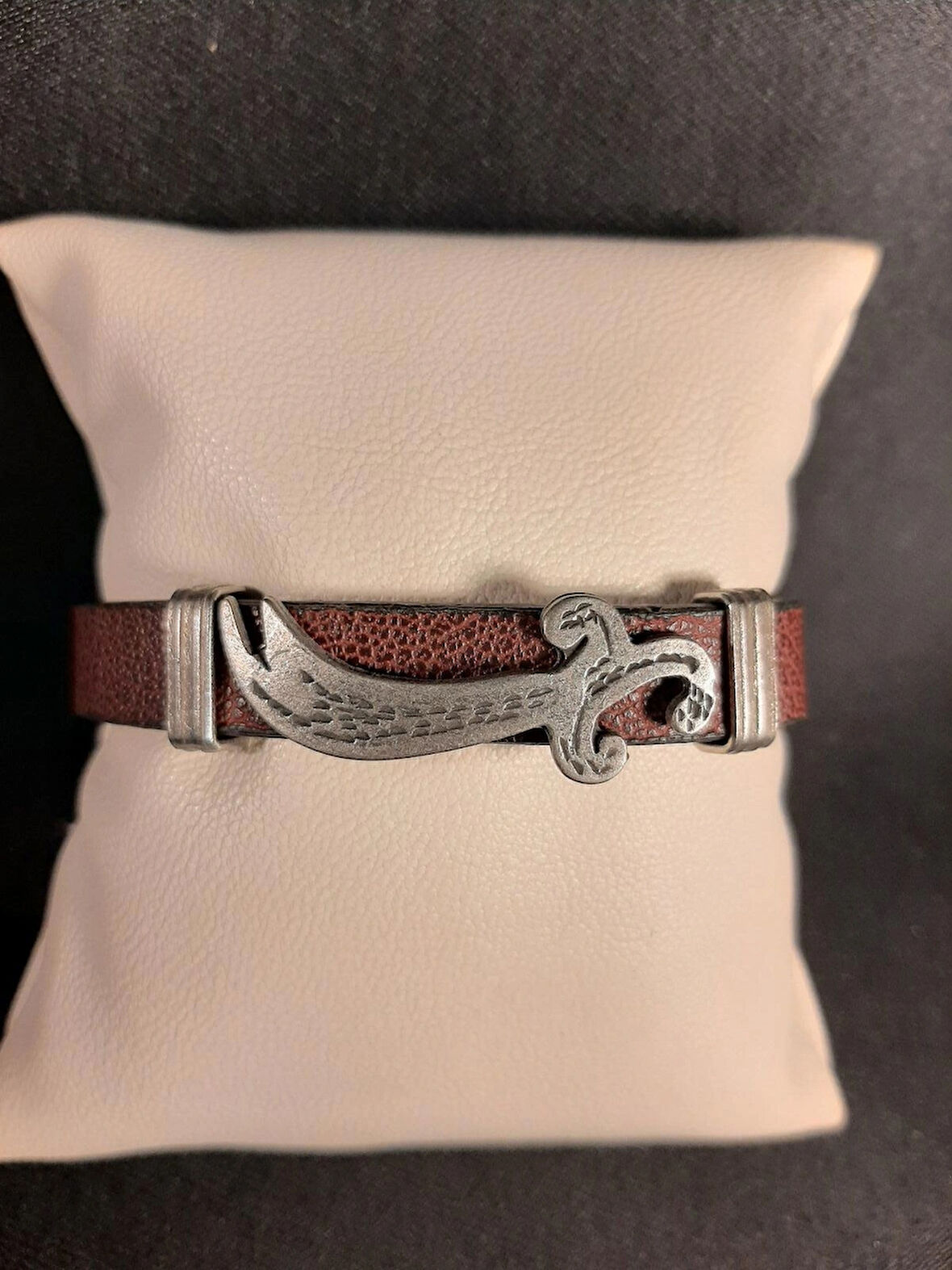 MRYart Bordo Zülfikar Suni Deri Bileklik Unisex