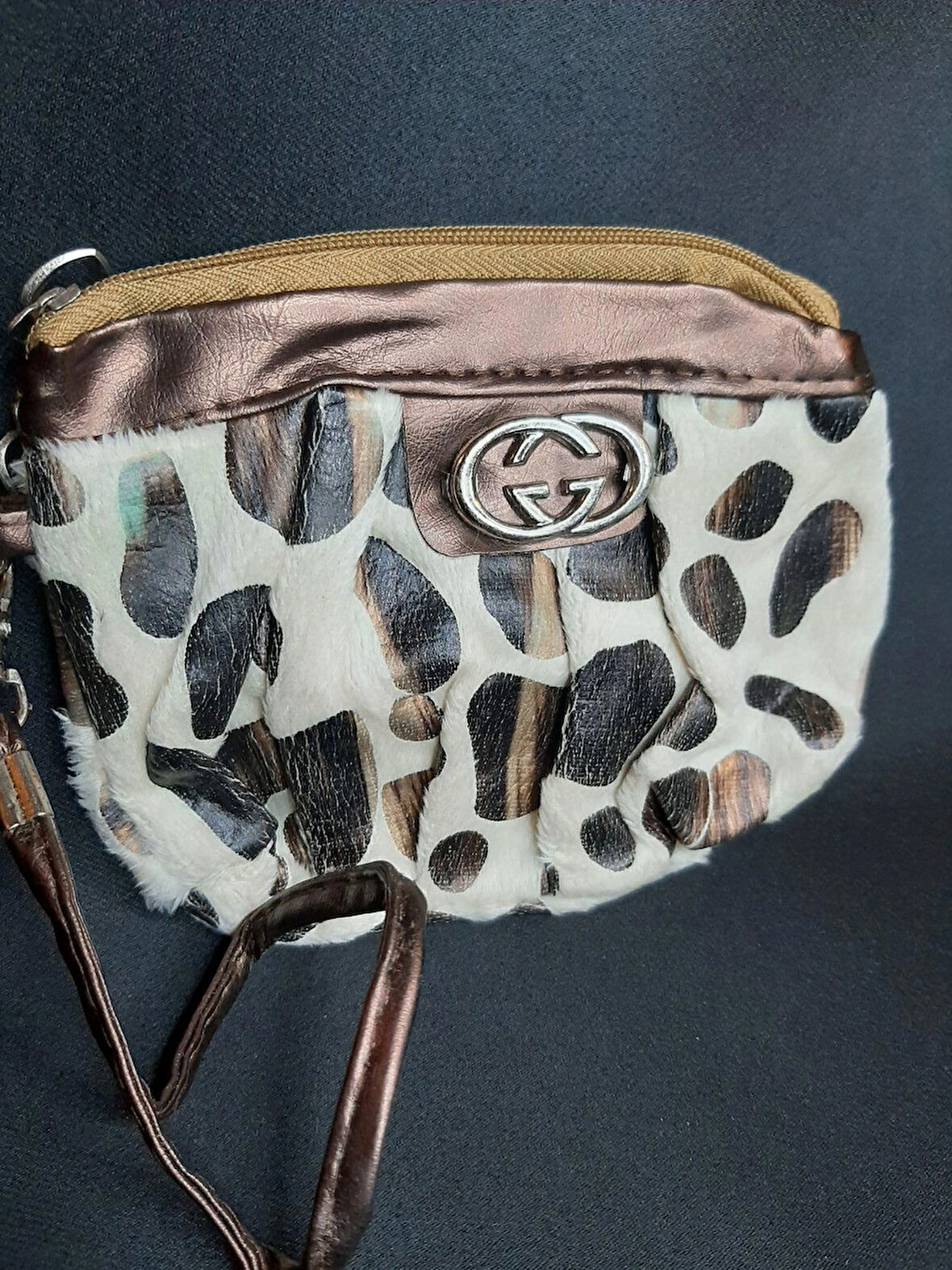 MRYart Beyaz Temalı Leopar Desenli Para Cüzdanı