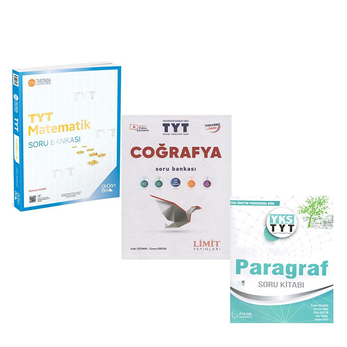 TYT Limit Coğrafya Üç Dört Beş Matematik Palme Paragraf soru Bankası 3 Kitap Set