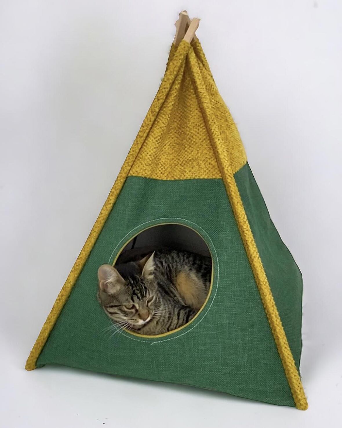 Tepee Seventeen Kedi Evi, Kedi Barınağı, Kedi Çadırı, Minderli Kedi Yatağı