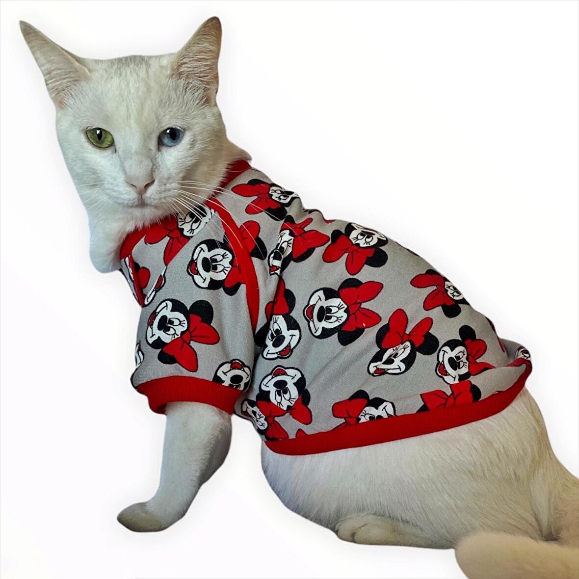  Mickey Red İnce Kedi Ceketi Kıyafeti Elbisesi
