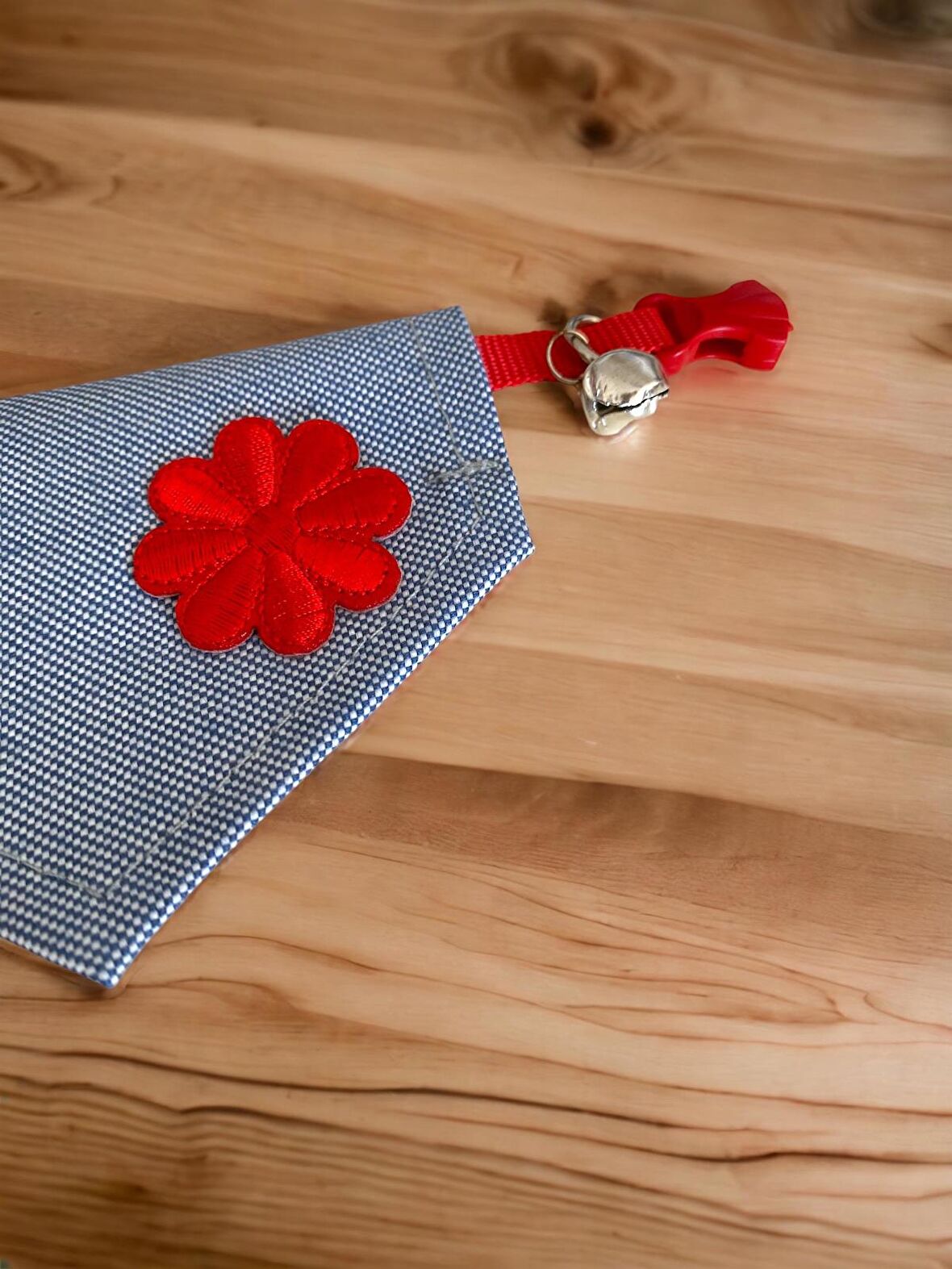 Red Flower Kedi Bandana, Fular, Kedi Kıyafeti Kedi Elbisesi, Kedi Tasması