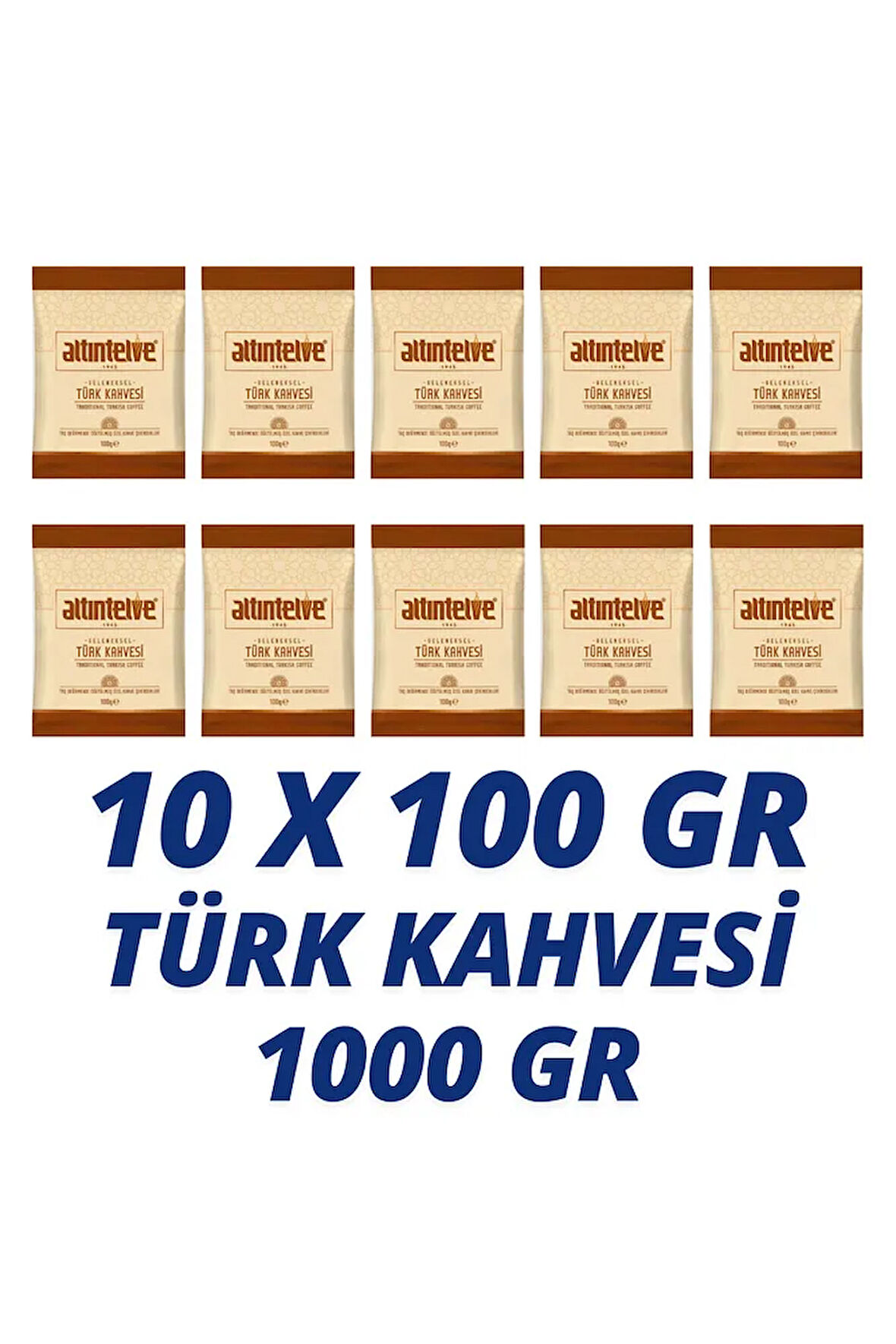 Taş Değirmende Öğütülmüş Türk Kahvesi 10 X100 gr (1000 GR)