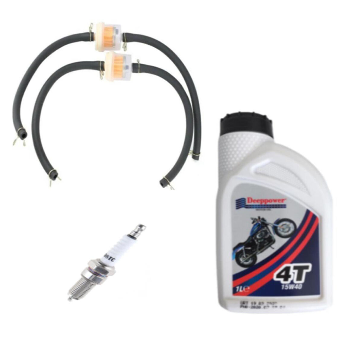 Kmtmak Motorsiklet Filtre Benzin Hortum Set 2 Adet 4T Yağ D8TC Buji