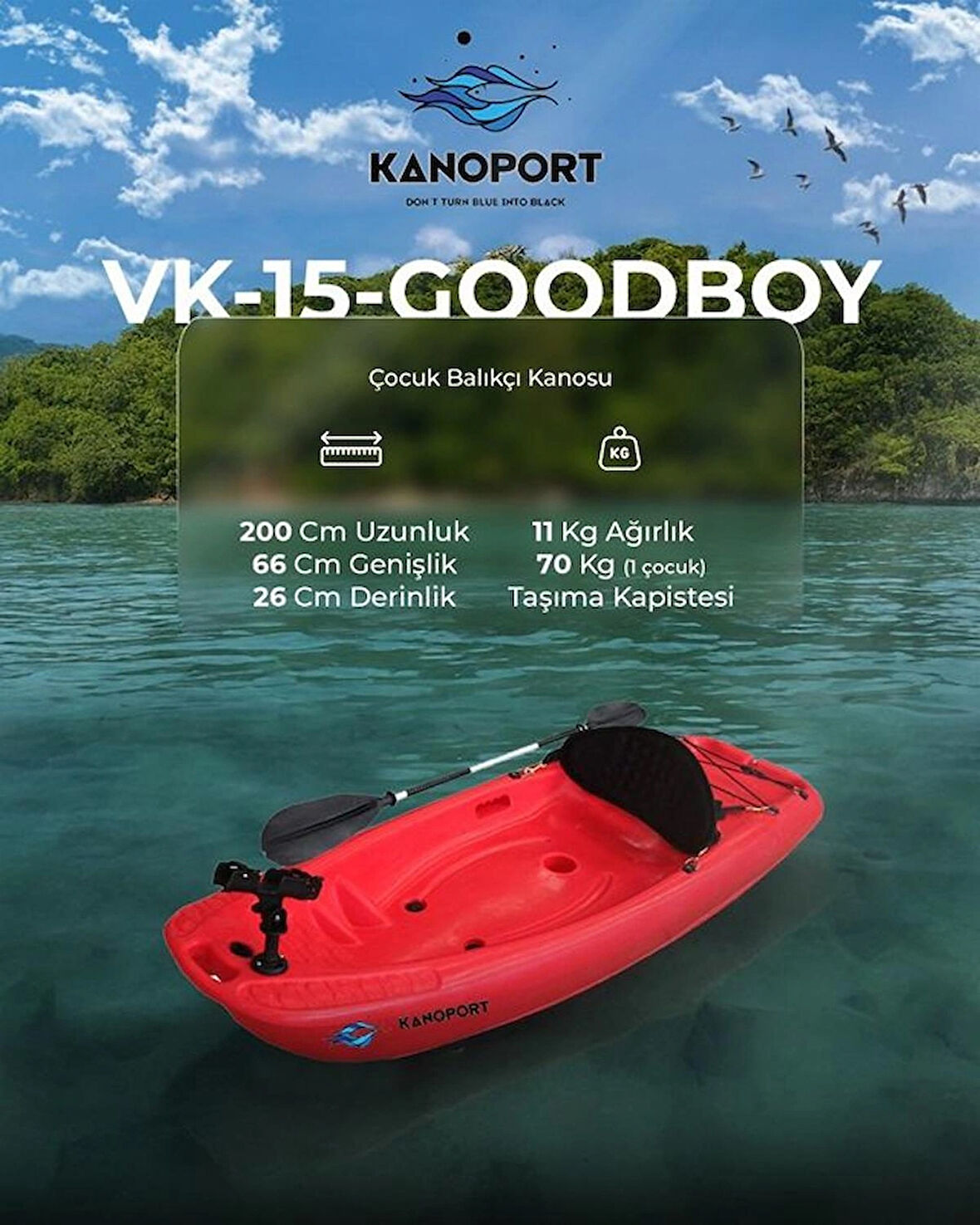 KANOPORT GOODBOY TEK KİŞİLİK ÇOCUK BALIKÇI KANOSU