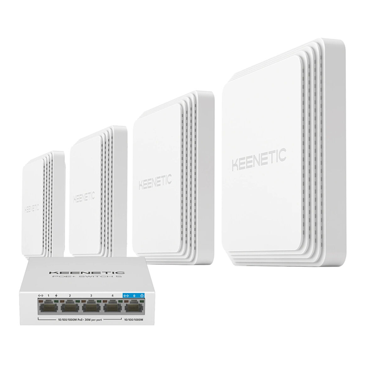 Keenetic Orbiter Pro 4'Lü Paket + Keenetic PoE+ Switch 5 Router PoE Mesh Wi-Fi Sistem