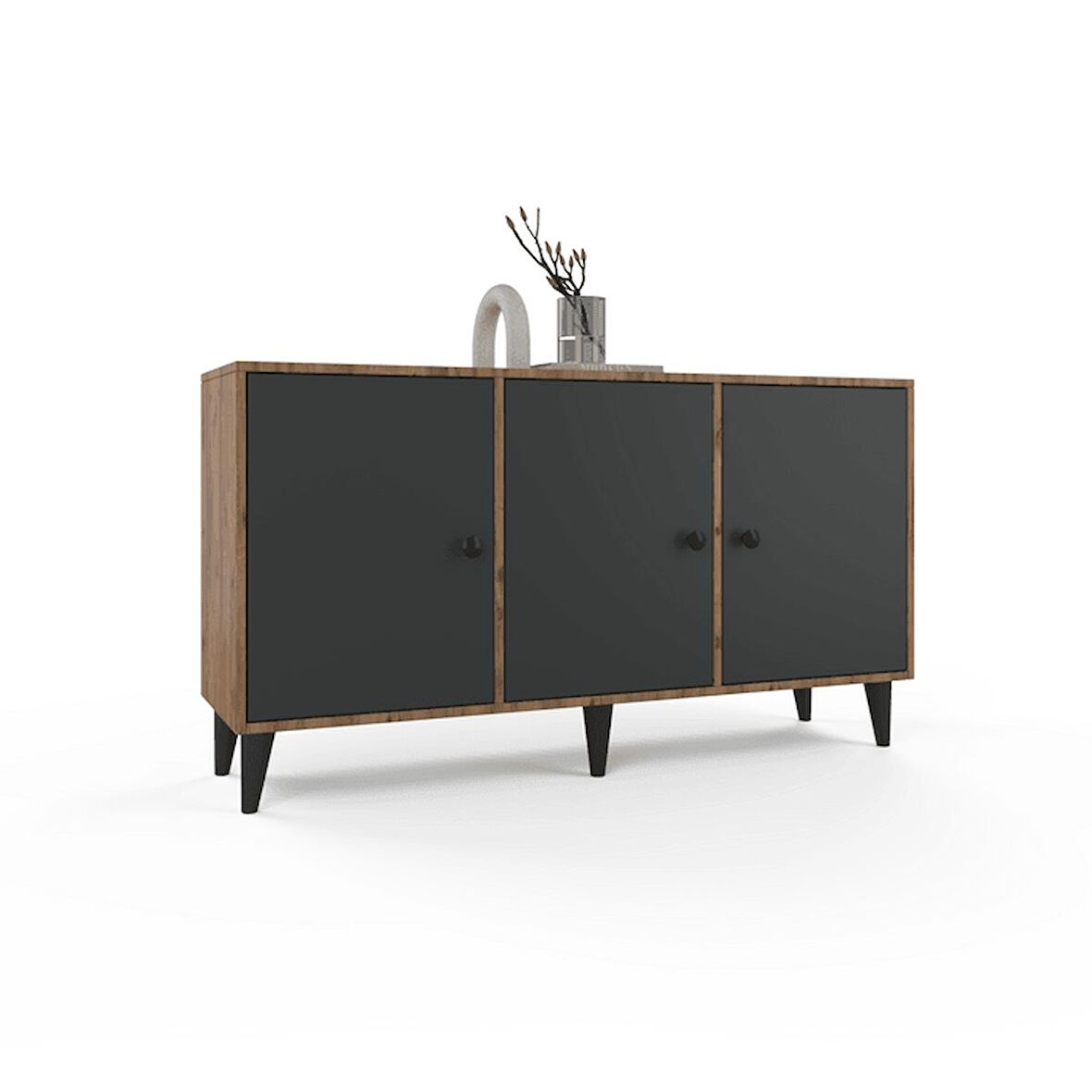 Luna Konsol - 3 Kapaklı - Atlantik Çam - Antrasit 