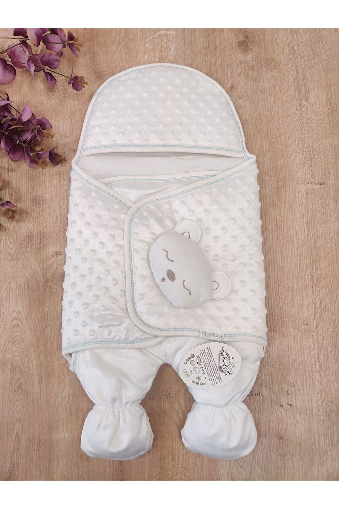 Bebek Dış Kundak Battaniyesi Hastane Çıkışı Kundak Topçikli Oyuncaklı Uyku Tulumu