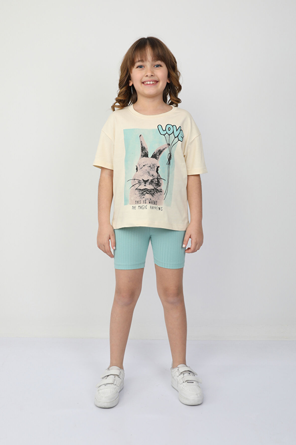 Love Tavşan Baskılı Alt Üst Takım 6485