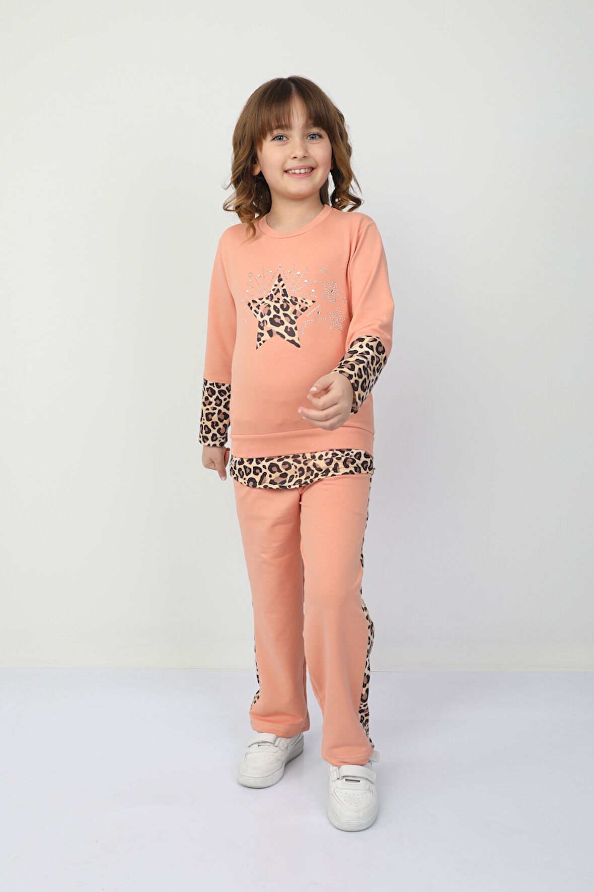Kız Çocuk Leopar Yıldızlı Takım 37037