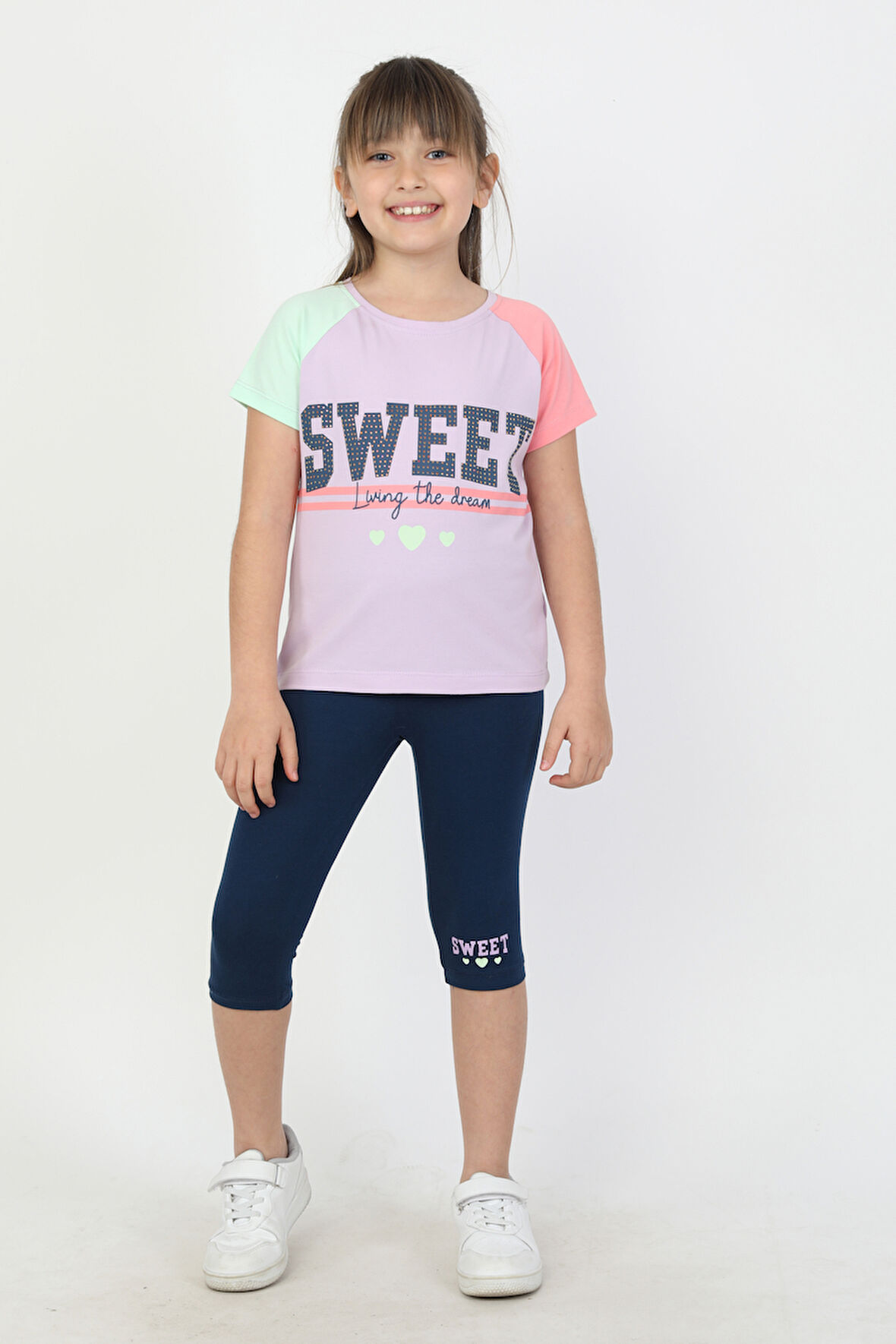 KIZ ÇOCUK SWEET BASKILI REGLAN KOL TAYTLI TAKIM - 23400