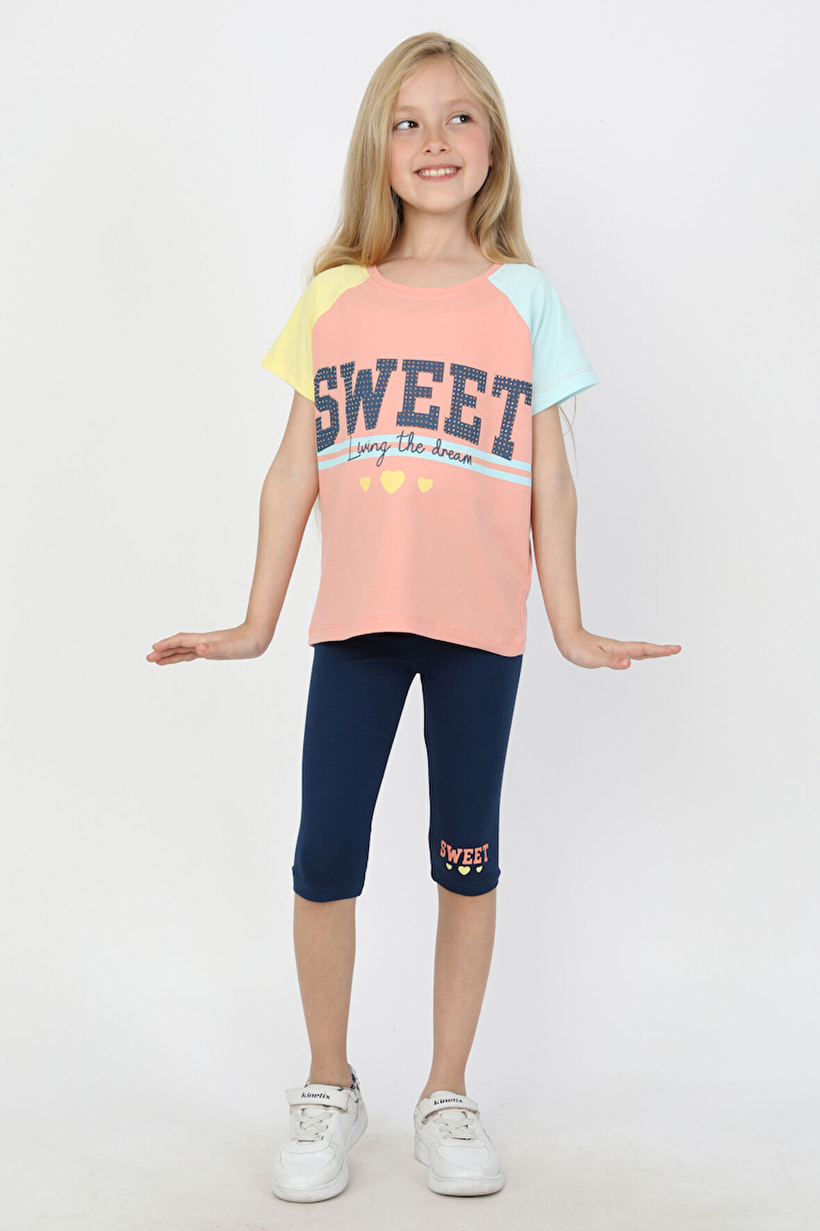 KIZ ÇOCUK SWEET BASKILI REGLAN KOL TAYTLI TAKIM - 23400