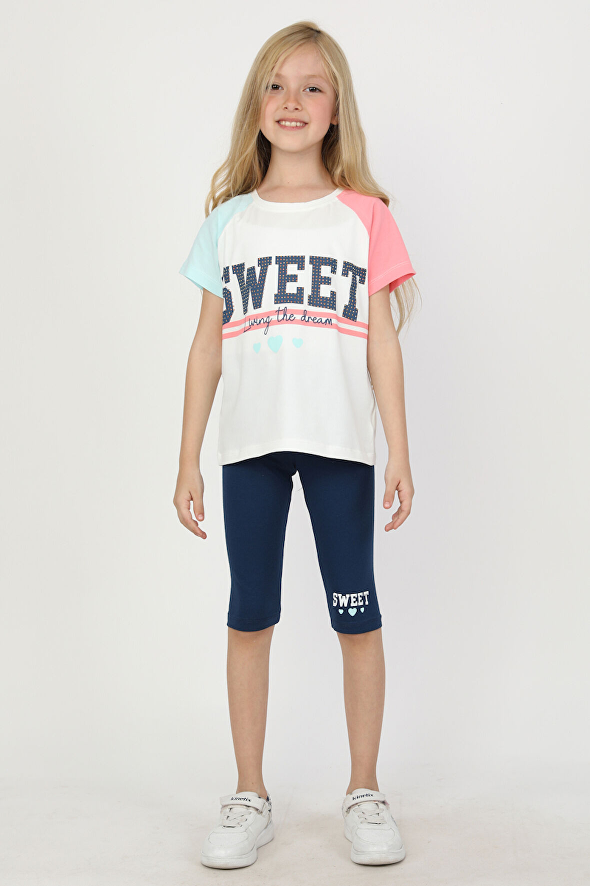 KIZ ÇOCUK SWEET BASKILI REGLAN KOL TAYTLI TAKIM - 23400