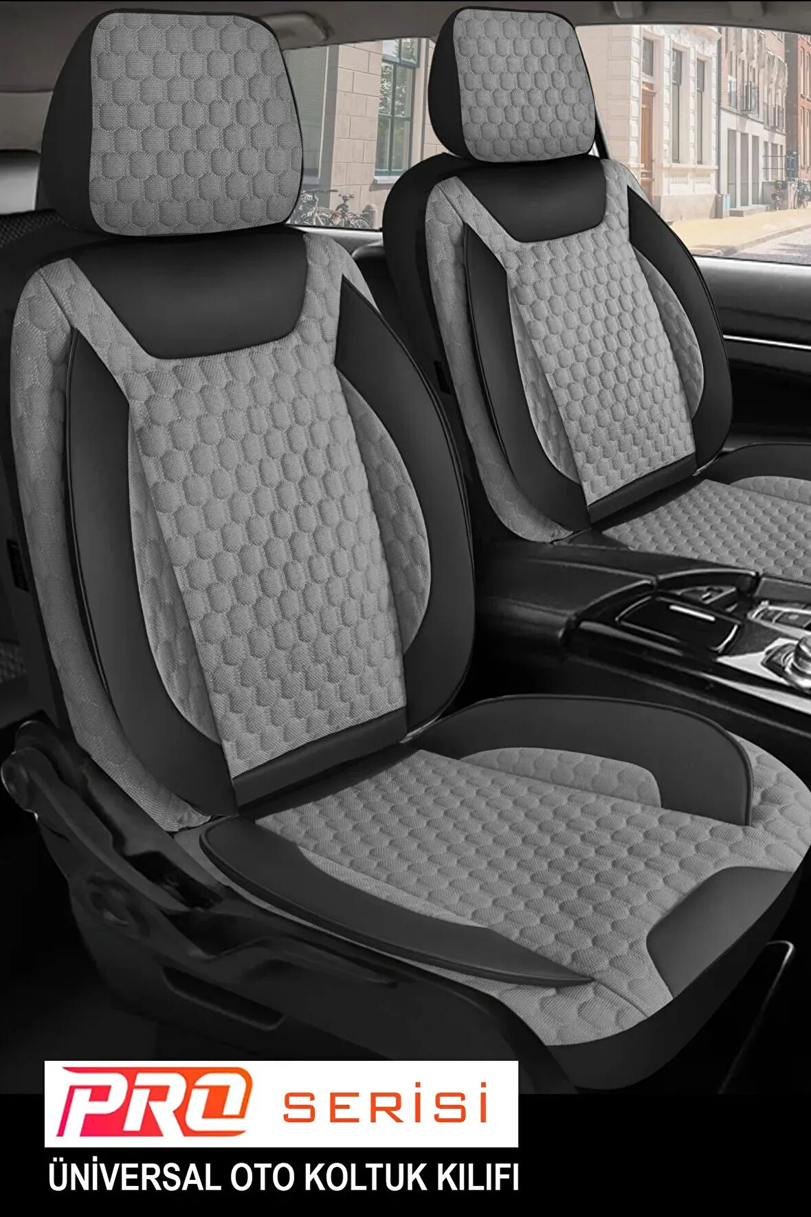 Skoda Roomster UYUMLU TAM SET PRO Lüks Oto Koltuk Kılıfı Deri ve Kabartmalı ÖZEL KUMAŞ FÜME