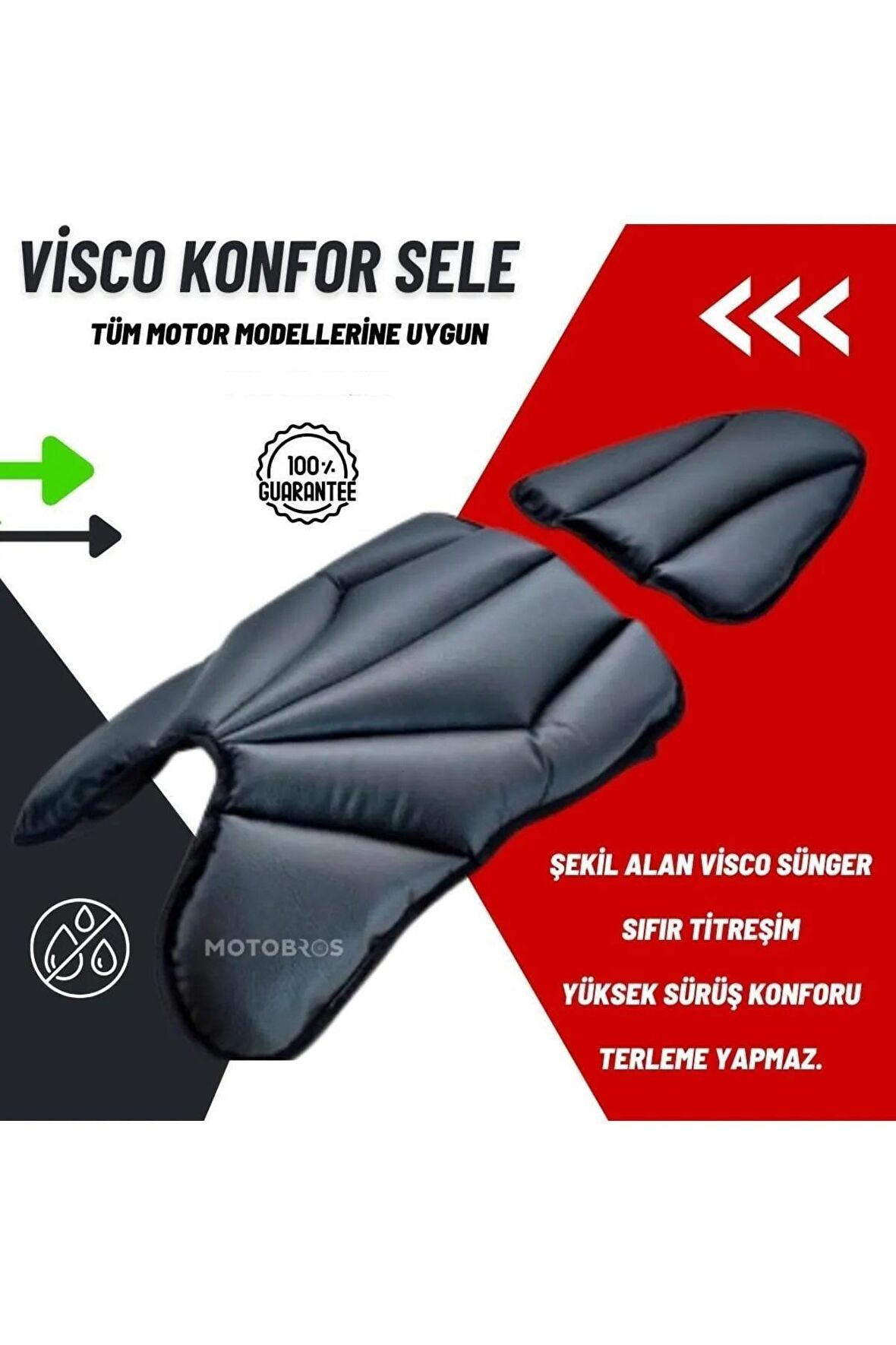 Motosiklet hava destekli konfotrsele minderi kalın deri  ( visco süngerli model )