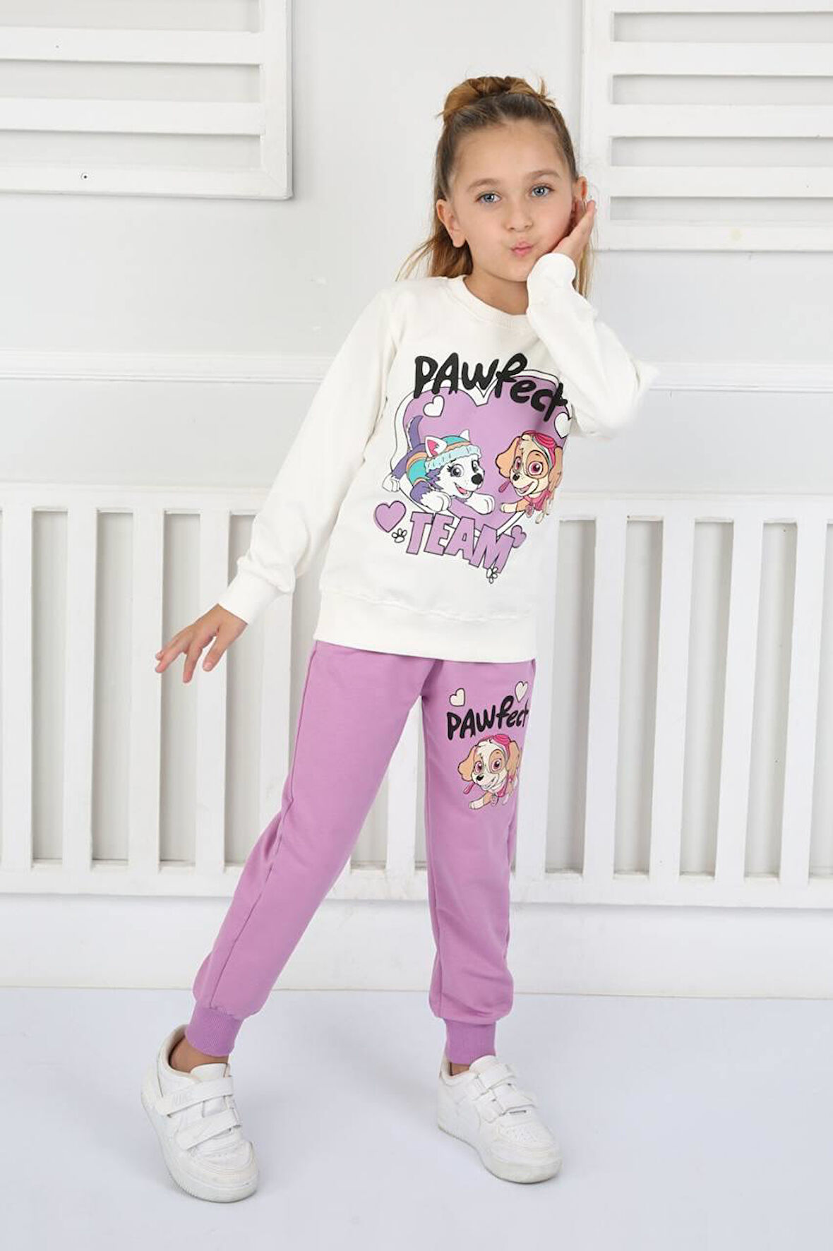 Pawfect Team Baskılı Kız Çocuk Takımı Pembe