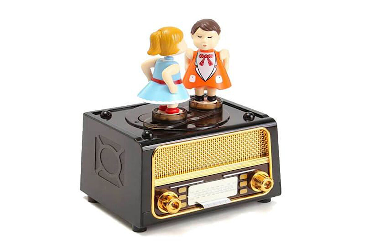 KENPAZAR Radyo Müzikli Müzik Kutusu Kurmalı Dekoratif Hediyelik