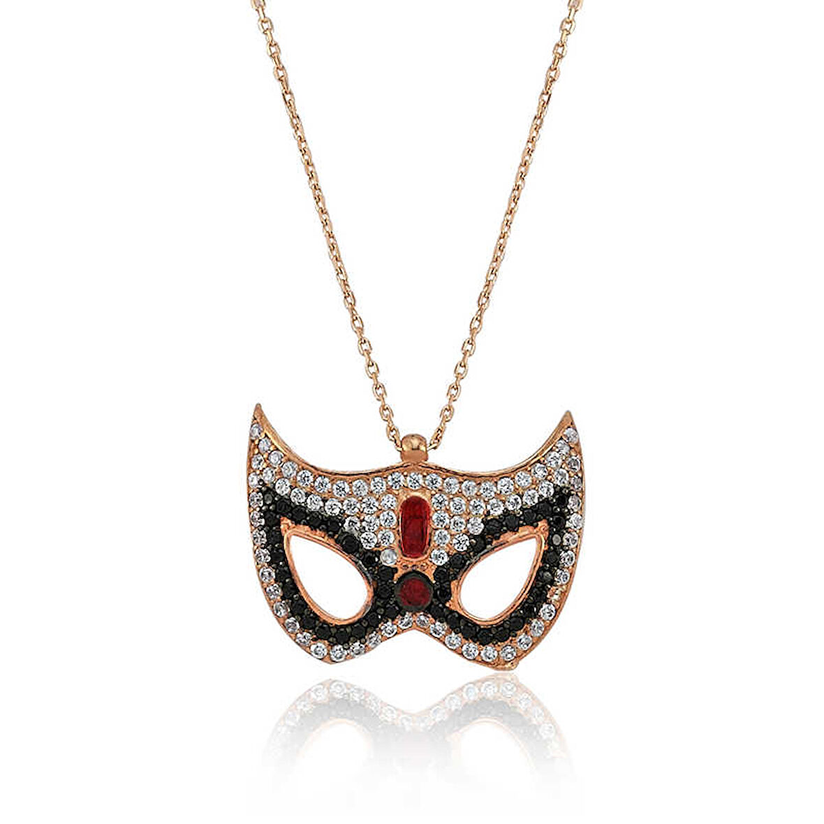 KENPAZAR 925 Ayar Gümüş Maske Kadın Kolye