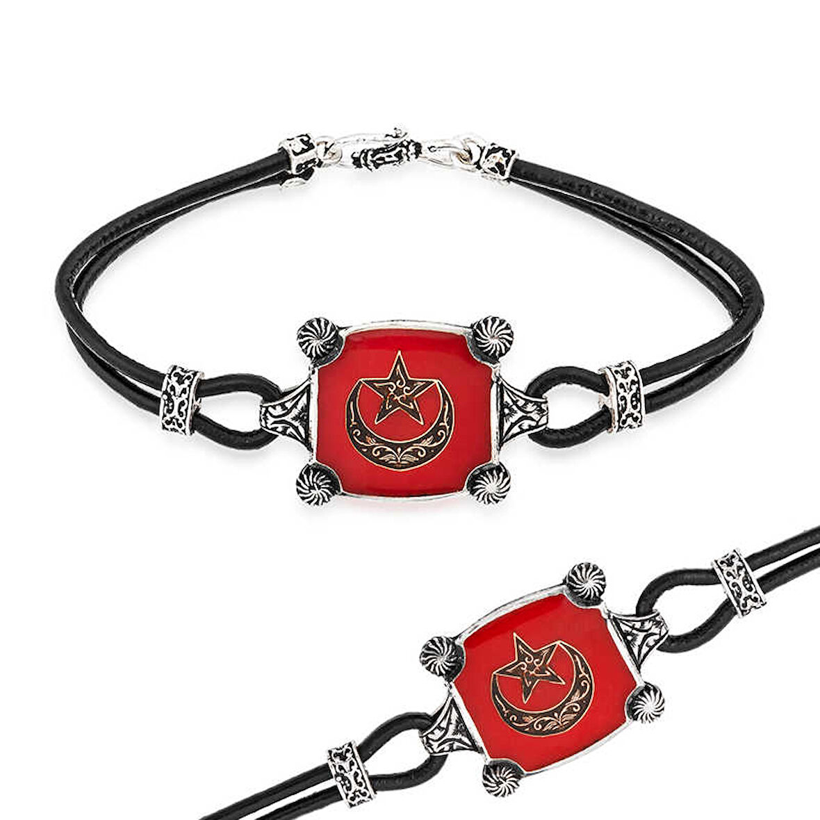 KENPAZAR 925 Ayar Gümüş Ay Yıldız Erkek Bileklik