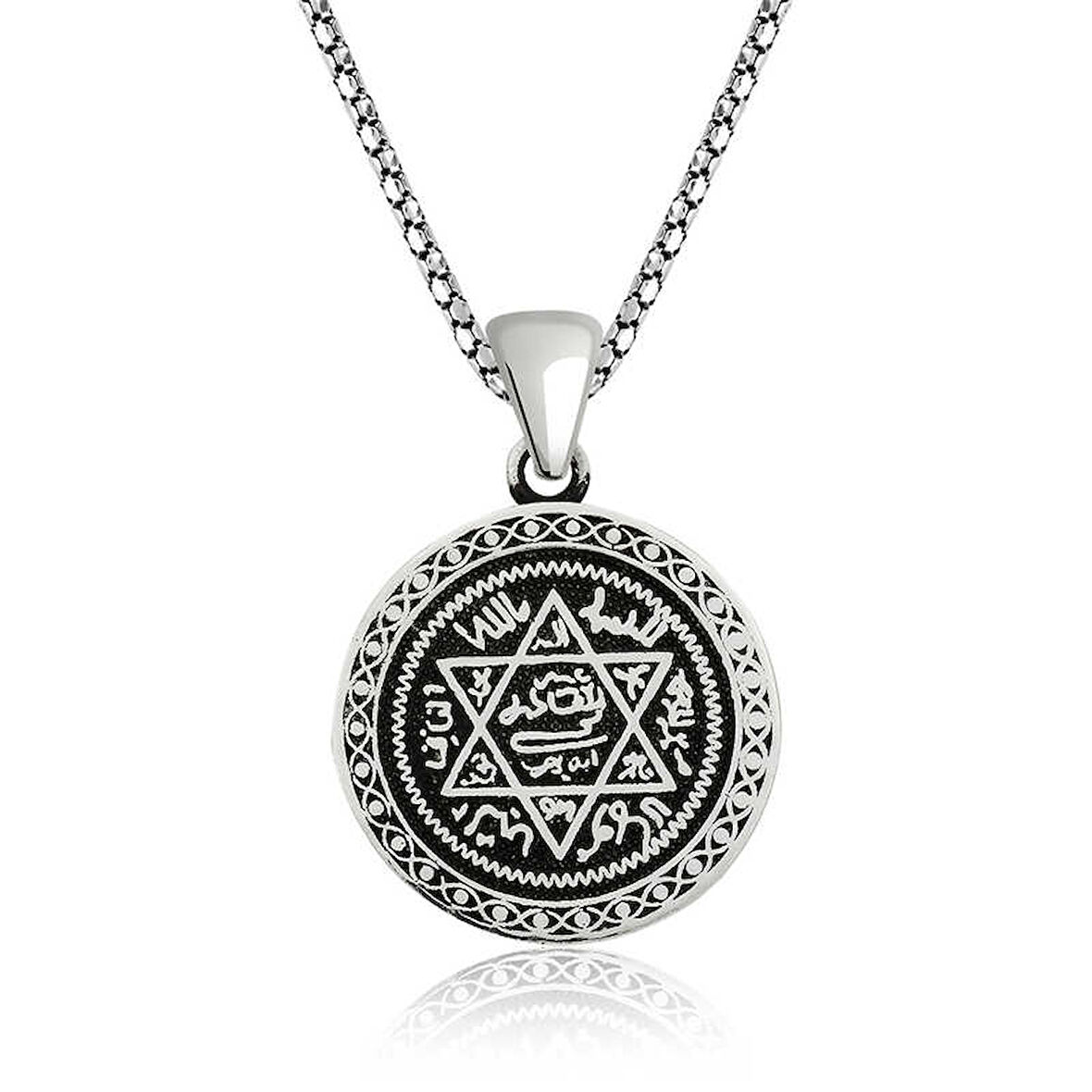 KENPAZAR 925 Ayar Gümüş Süleyman Mührü Gümüş Kolye