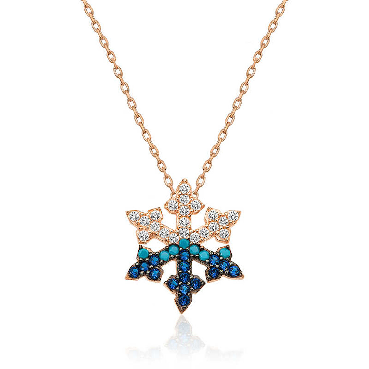 KENPAZAR 925 Ayar Gümüş Rose Kar Tanesi Kadın Gümüş Kolye