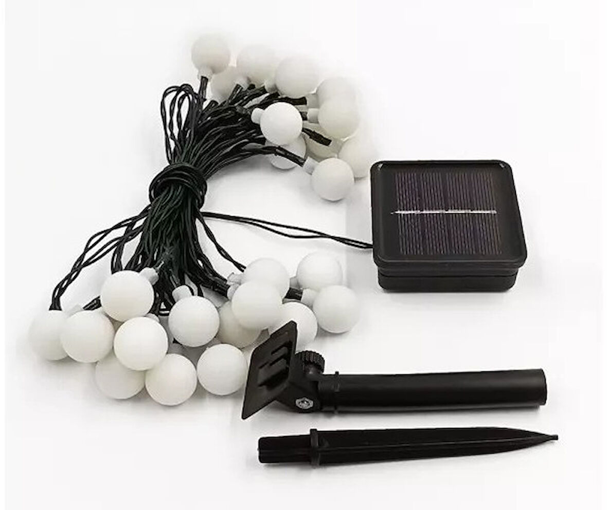 KENPAZAR Solar 5m 28 Led Top Gün Işığı Siyah Kablolu