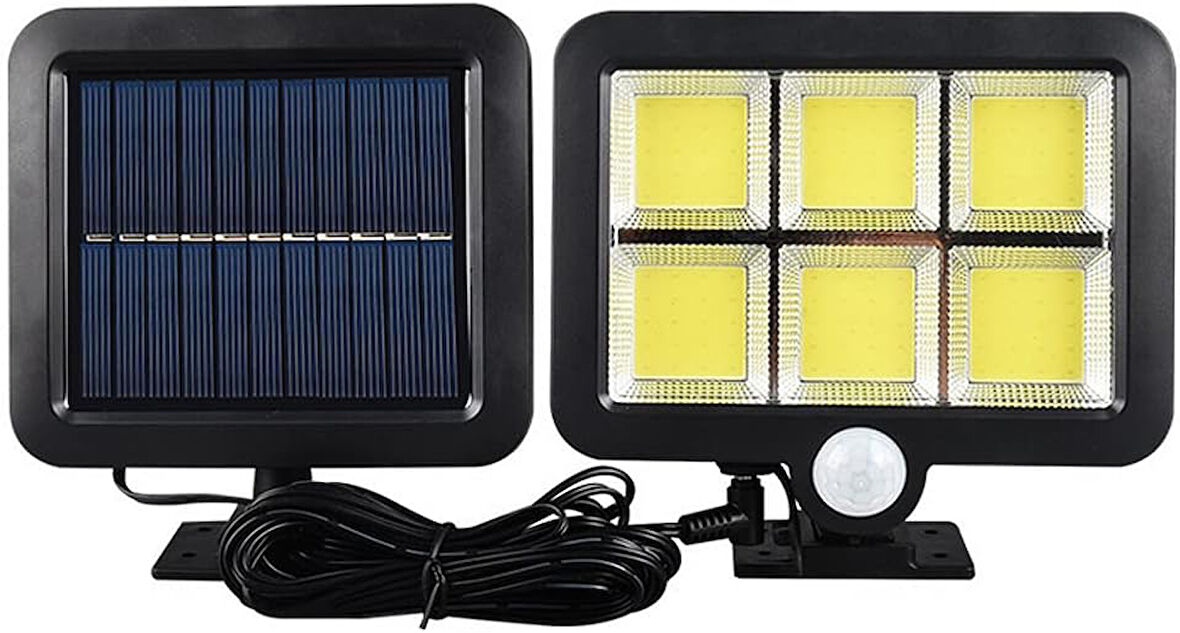 KENPAZAR 120 Cob Led Solar Panelli 3 Modlu Duvar Lambası