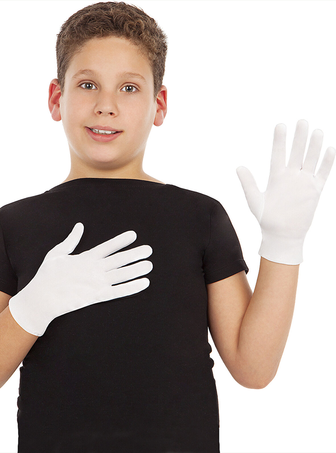 KENPAZAR Beyaz Renk Çocuk Boy Likralı Pandomim Eldiveni