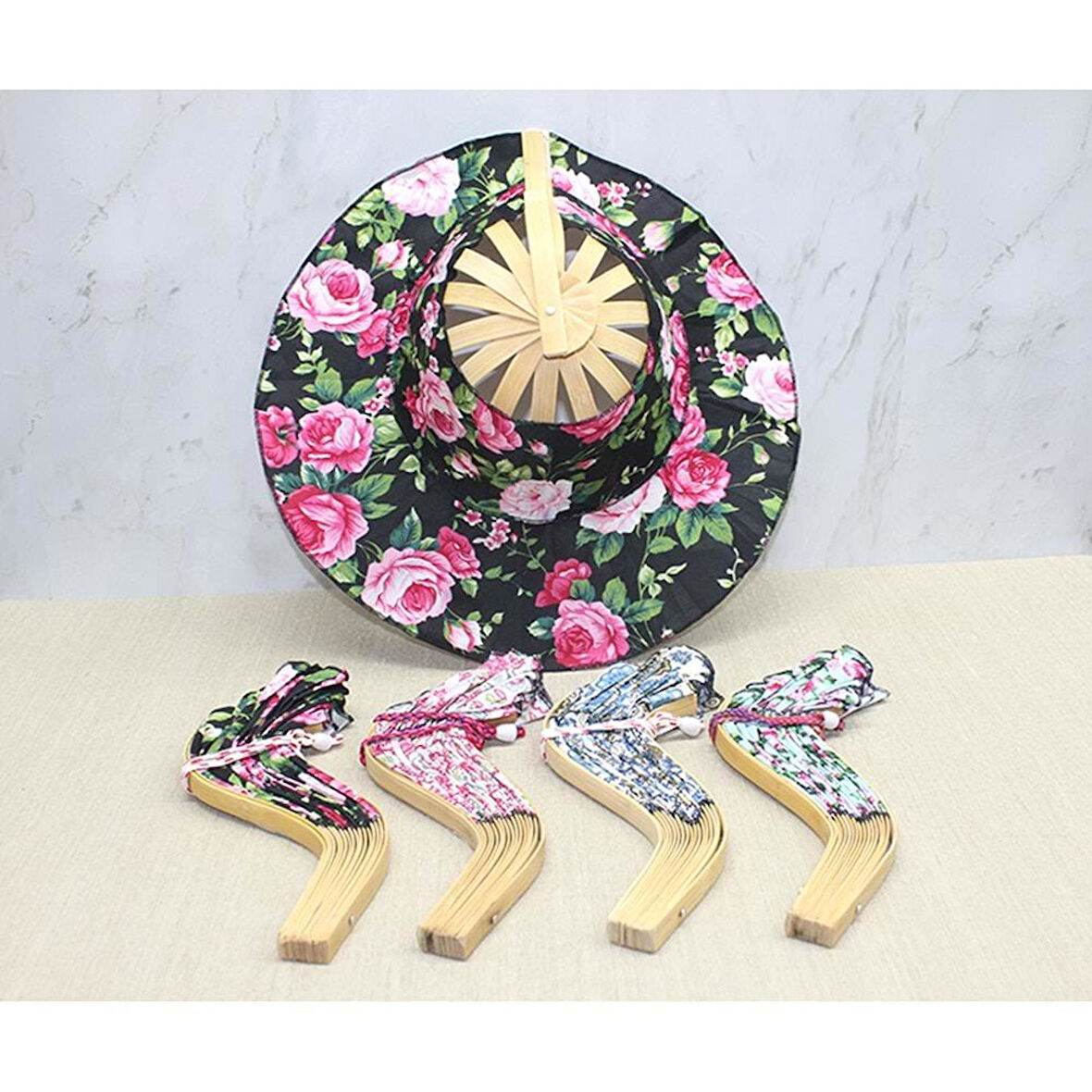 KENPAZAR Ahşap Şapkalı Yelpaze