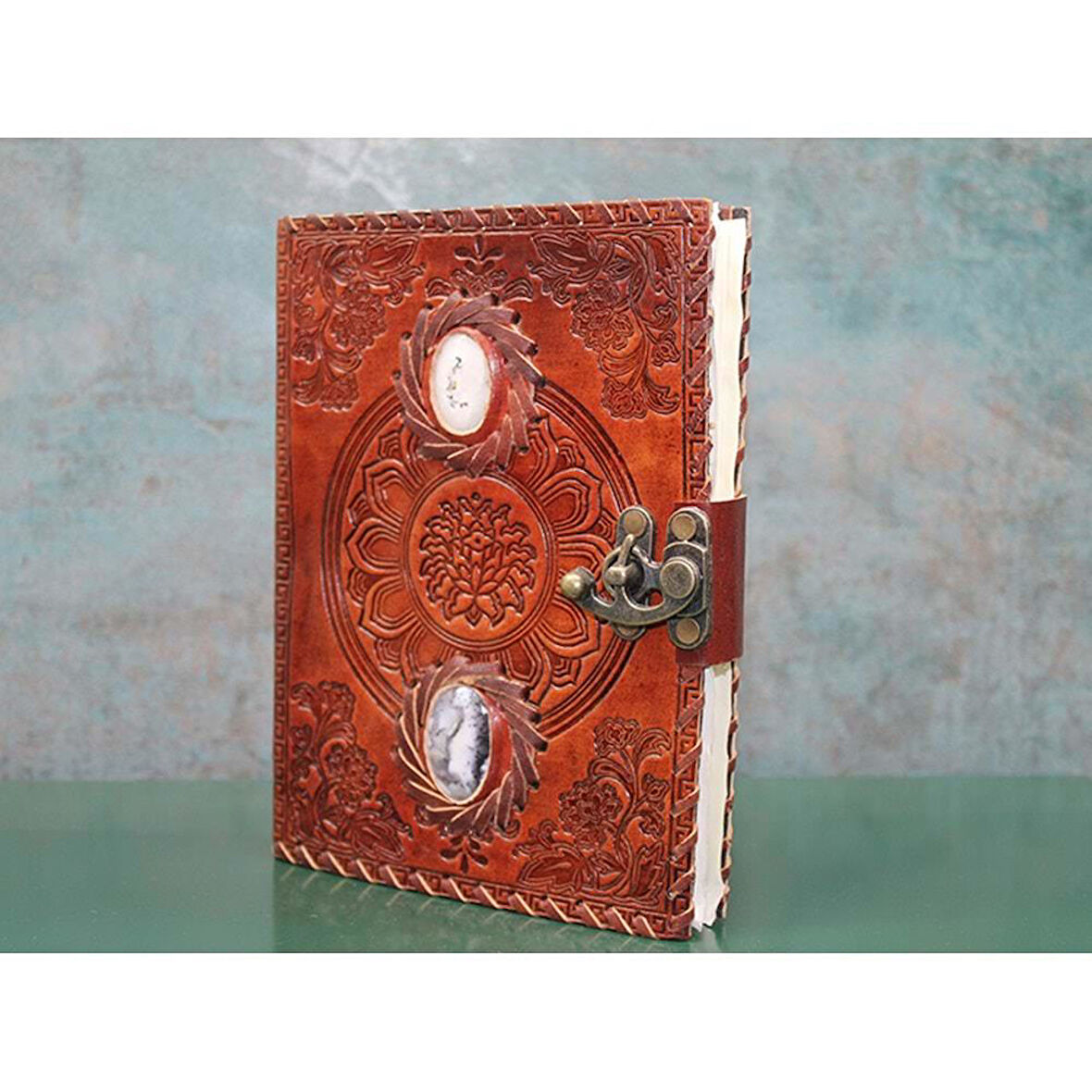 KENPAZAR Taşlı Deri Defter