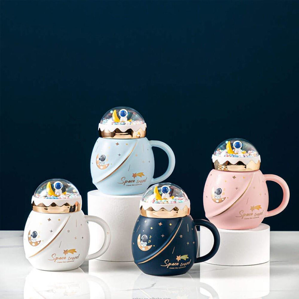 KENPAZAR Kapaklı Astronot Termos Kupa