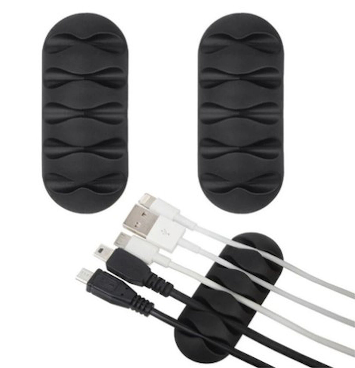 KENPAZAR Kablo Tutucu 5 Kanallı 3lü Siyah