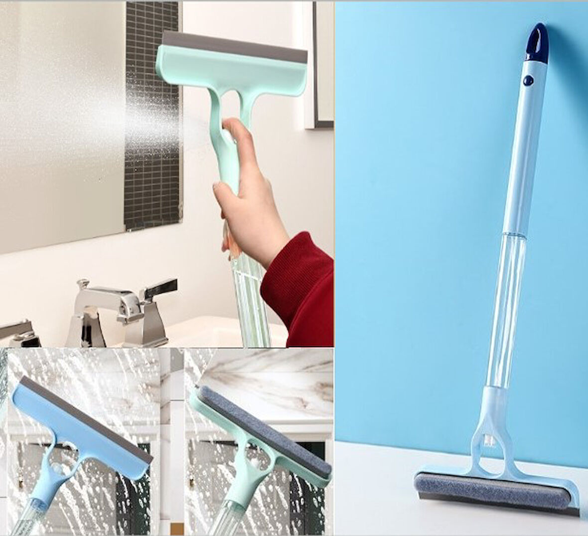 KENPAZAR 4 in 1 Spreyli Çek Çekli Camsil ve Fırça Aparatı