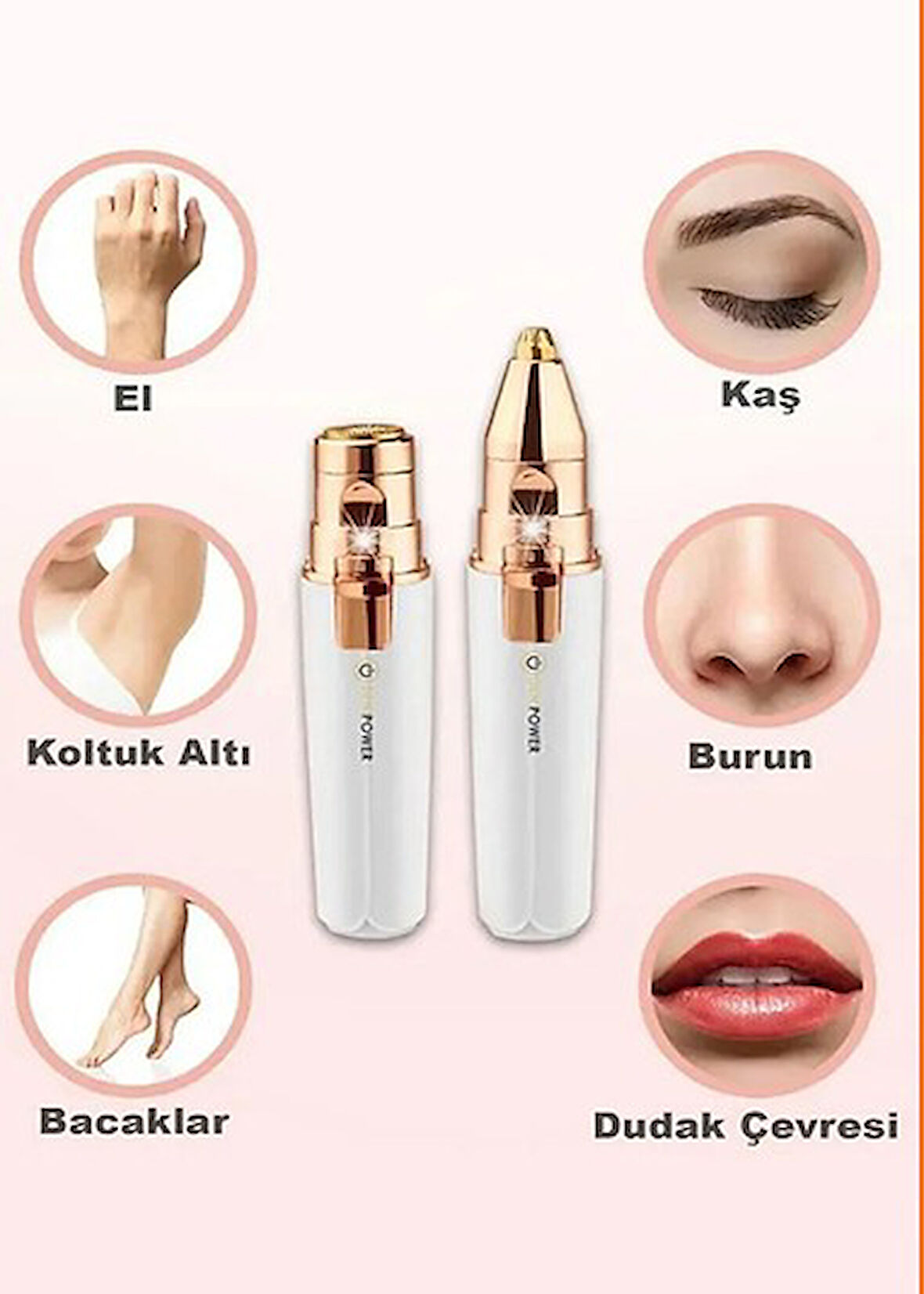 KENPAZAR 2 Başlıklı Yüz Tüy Alıcı Kaş Bıyık Kıl Epilasyon Aleti Şarjlı
