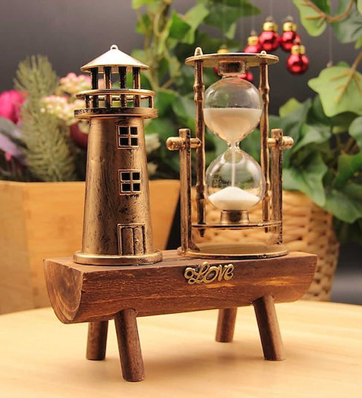 KENPAZAR Deniz Feneri Tasarımlı Kum Saati Dekor Hediyelik S-13