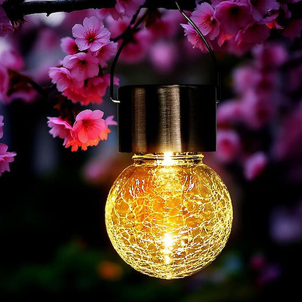 KENPAZAR Kırık Cam Tasarımlı Güneş Enerjili Askılı Led Işık Dekor