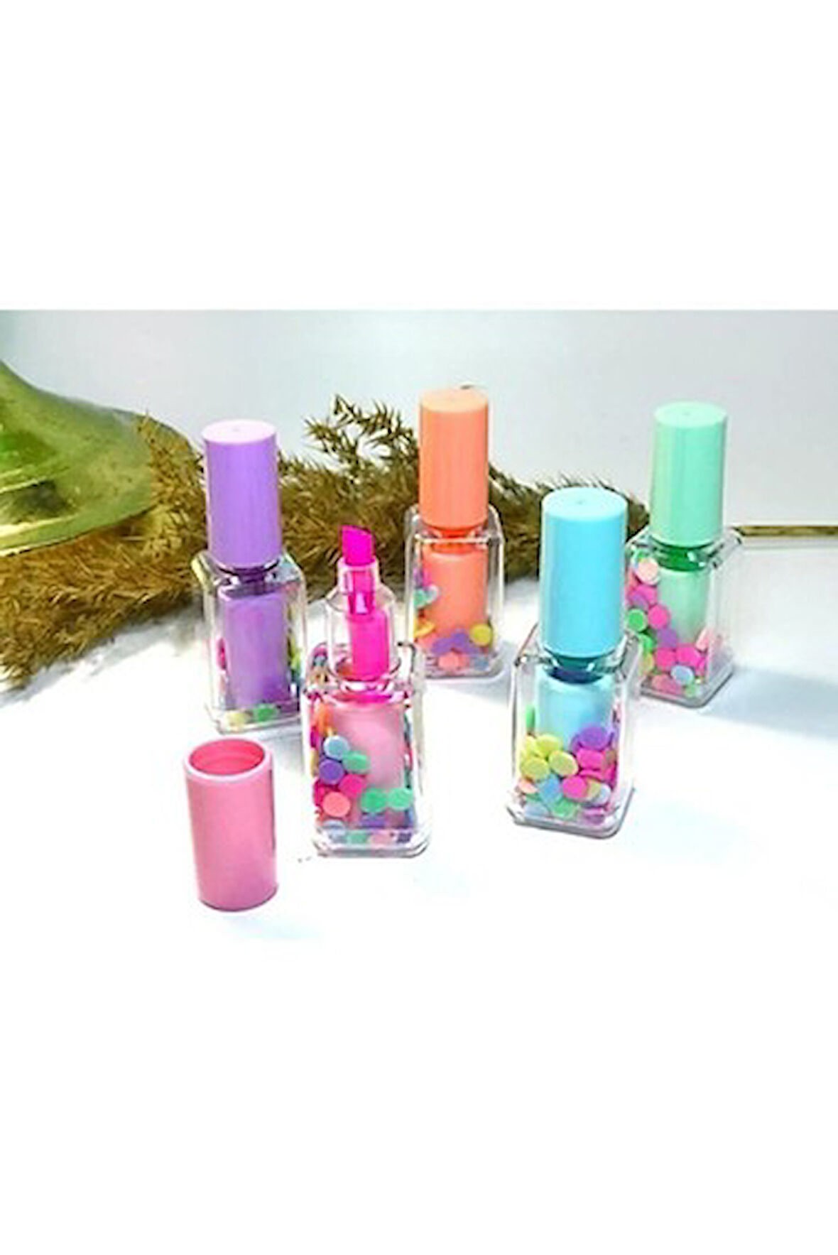 KENPAZAR 5 Li Mini Oje Şekilli Fosforlu Kalem